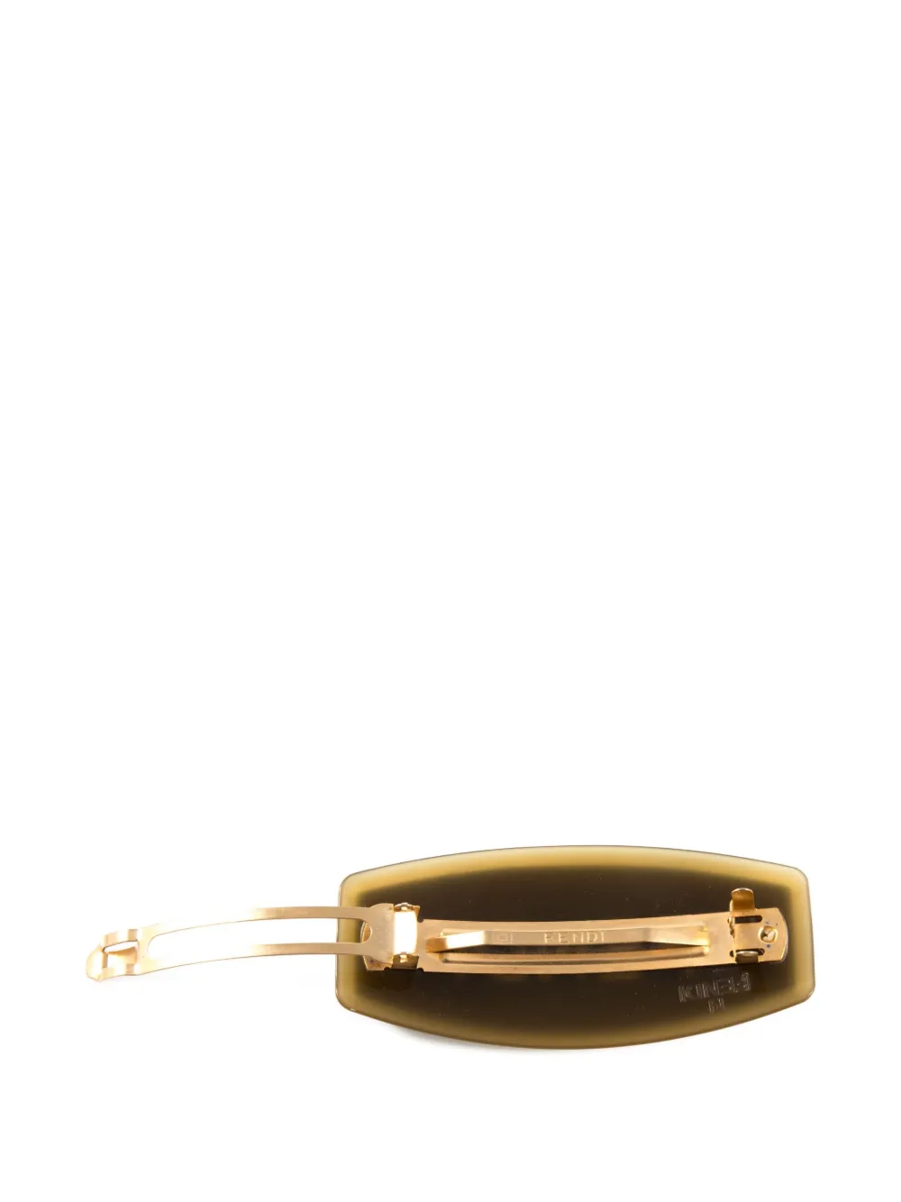 Pre-owned Fendi 2000s Logo Hair Clip In Gold
