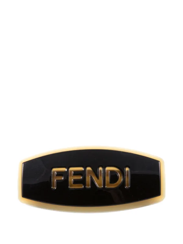 Fendi Pre-Owned 2000s Logo Hair Clip | Gold | FARFETCH display picture 2