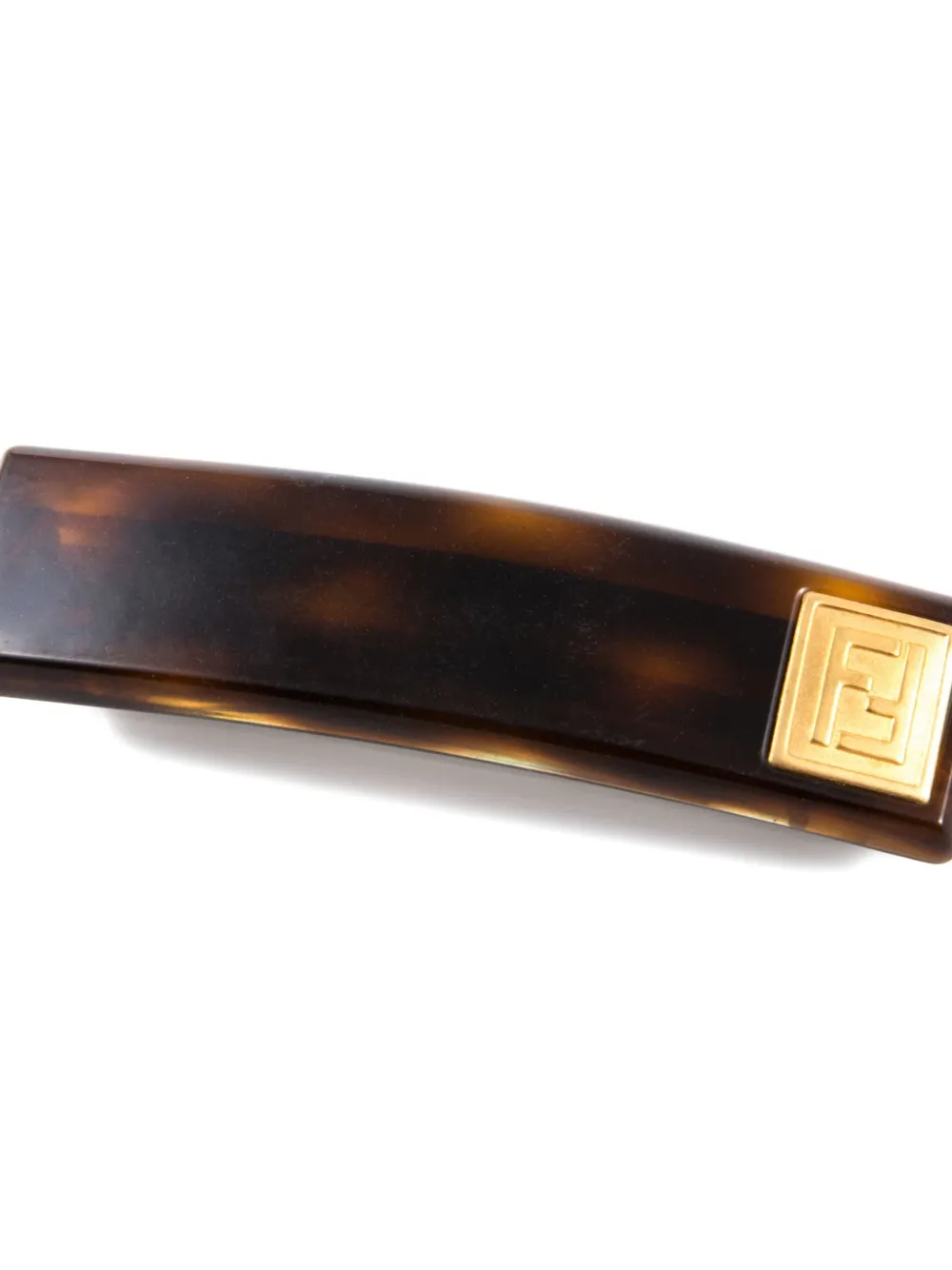 Pre-owned Fendi 2000s Ff-motif Hair Clip In Brown
