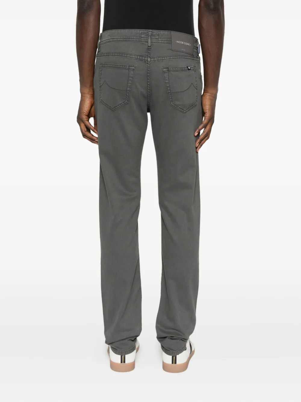 Jacob Cohen Button-fly Stretch-cotton Pants In Gray