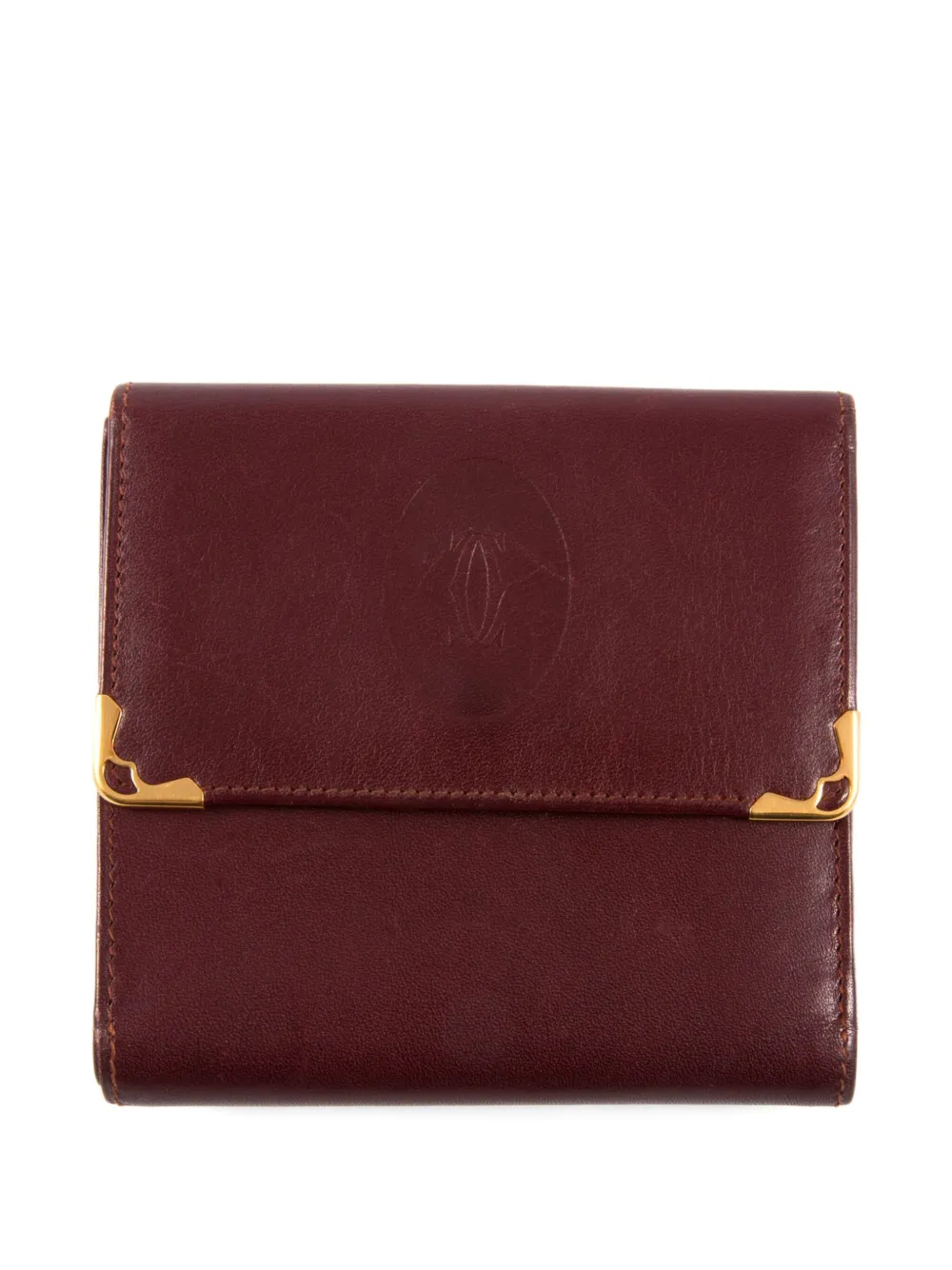 Pre-owned Cartier 1990s Leather Wallet In Red