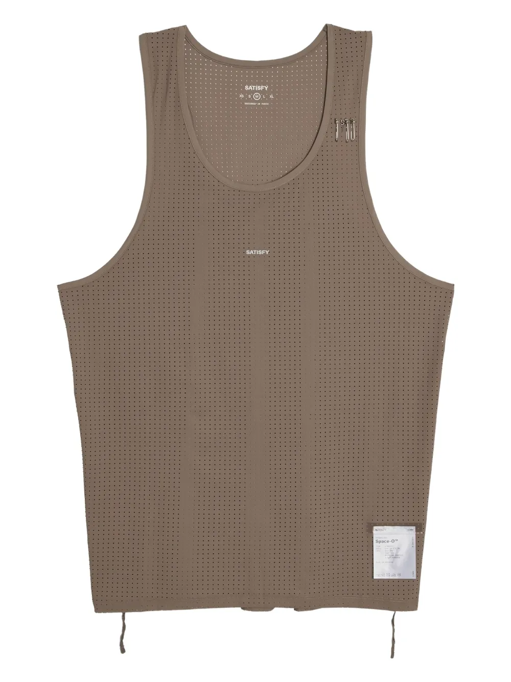 Satisfy  Space-O logo-print pin-embellishment tank top | Brown | Image 1