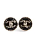 CHANEL Pre-Owned 2000s CC logo round earrings - Black