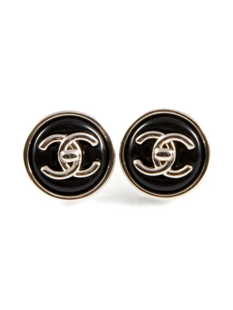 CHANEL Pre-Owned 2000s CC logo round earrings