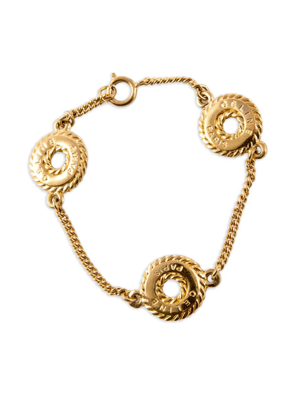 Celine Pre-Owned 1990s logo bracelet | Gold | Image 1