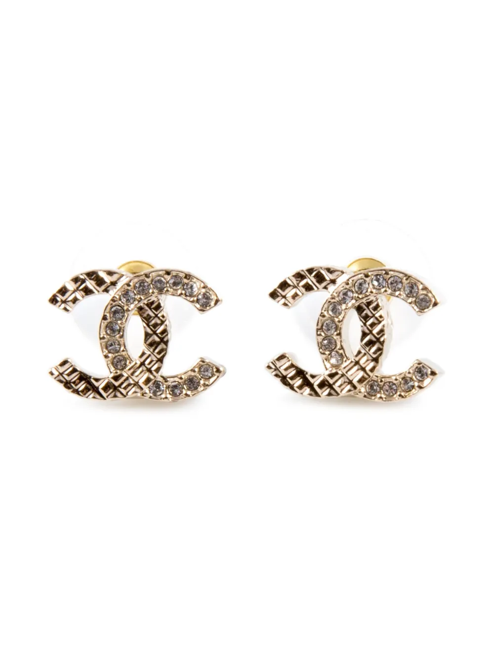 CHANEL Pre-Owned 2000s interlocking-logo earrings | Gold | Image 1