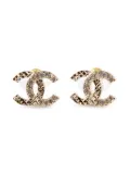 CHANEL Pre-Owned 2000s interlocking-logo earrings - Gold