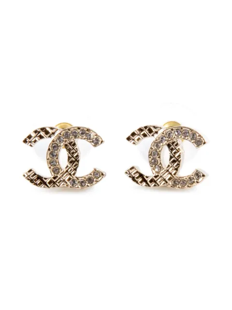 CHANEL Pre-Owned 2000s interlocking-logo earrings