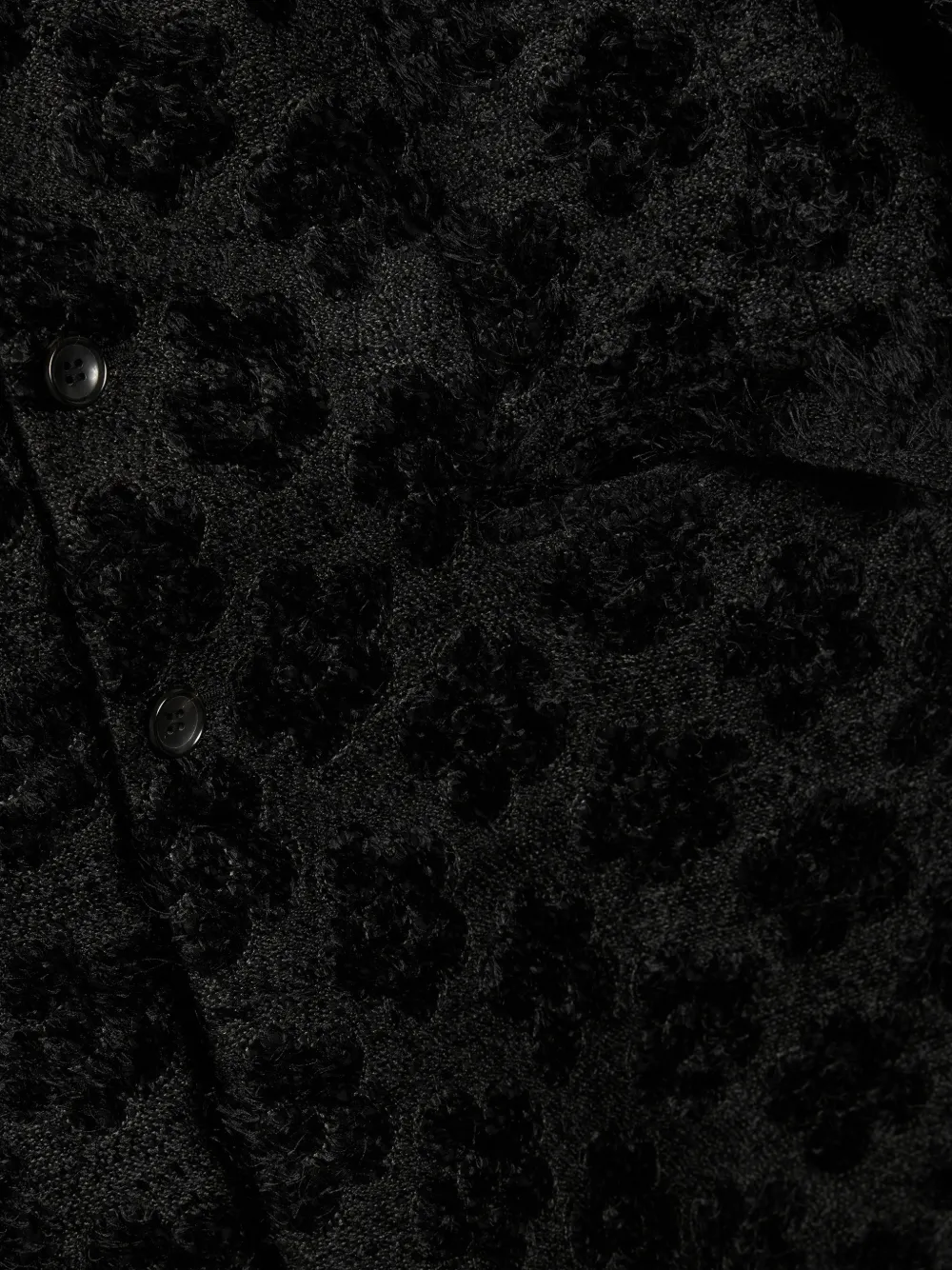 Comme Des Garçons Flower-pattern Coat In Black