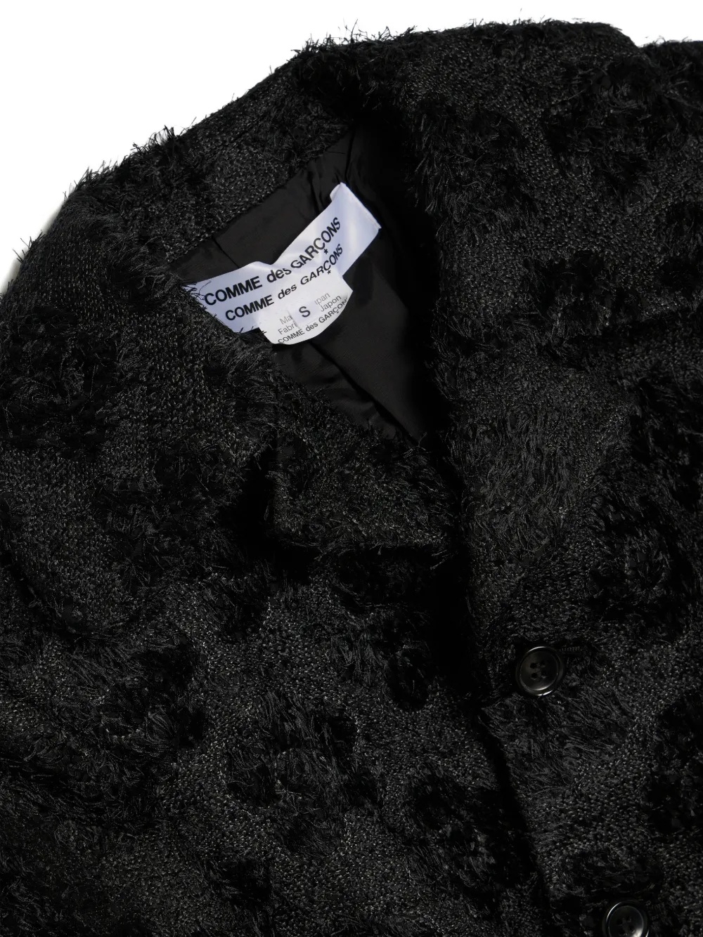 Comme Des Garçons Flower-pattern Coat In Black