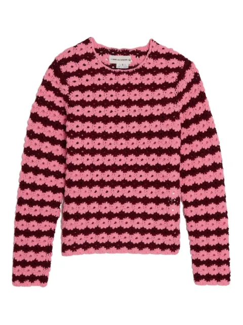 Comme Des Garçons Girl crochet-stripe top