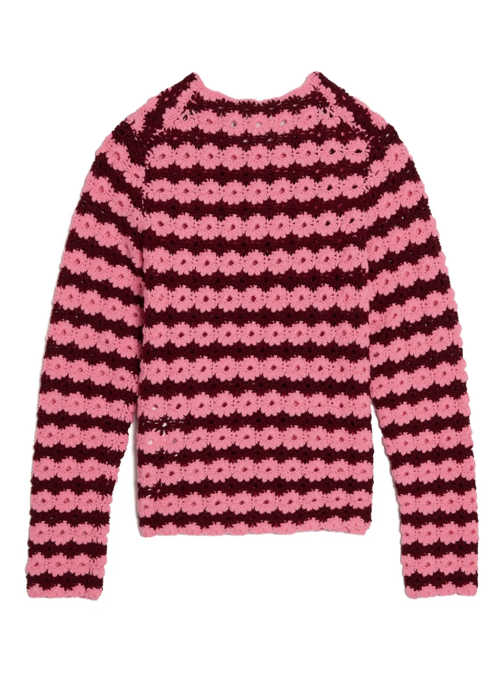 Comme Des Garcons Girl Crochet-stripe Top In Pink