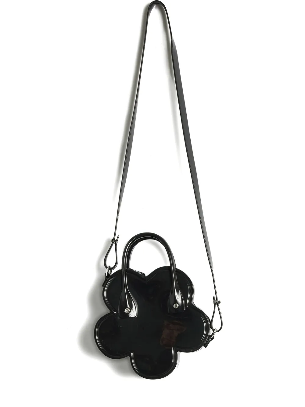 Comme Des Garcons Girl Flower Top Handle Shoulder Bag In Black