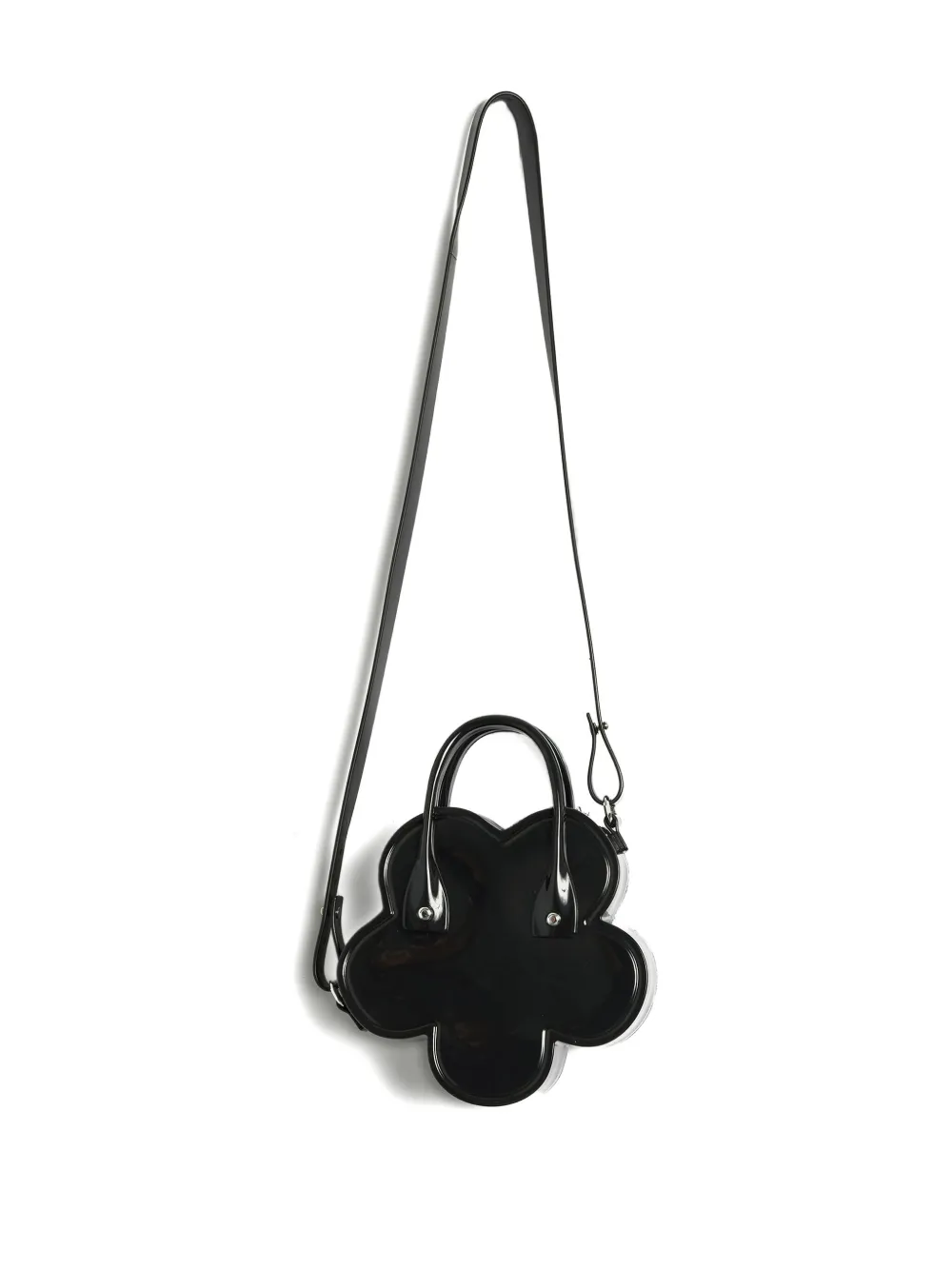 Comme Des Garcons Girl Flower Top Handle Shoulder Bag In Black