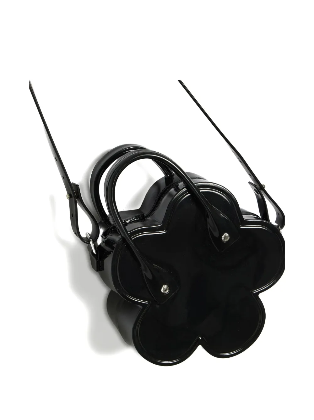 Comme Des Garcons Girl Flower Top Handle Shoulder Bag In Black