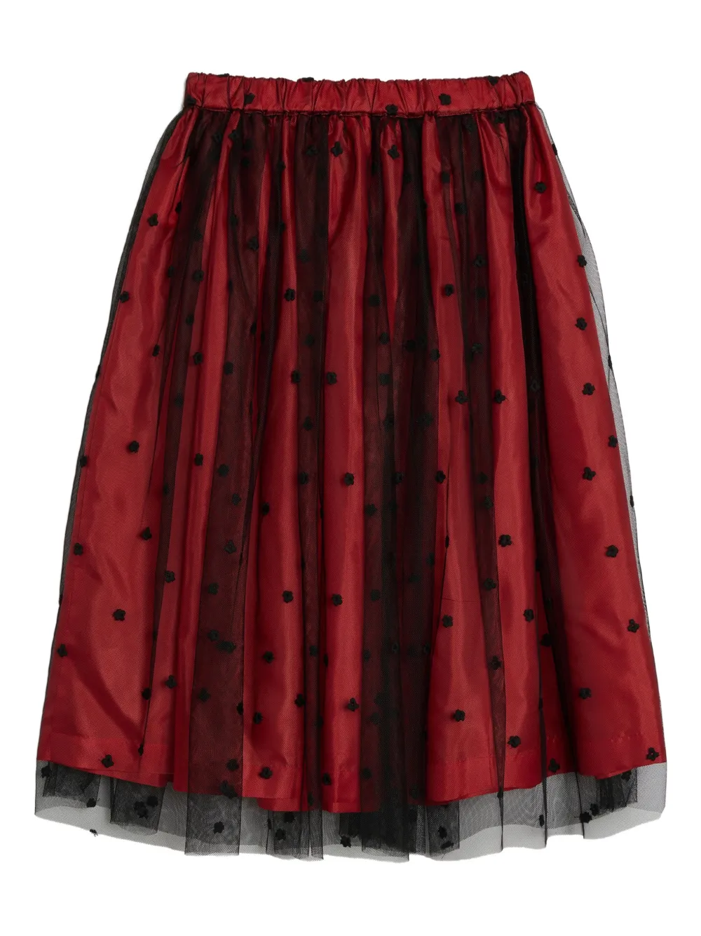 Comme Des Garçons Girl flower-embellishment pattern skirt - Rood