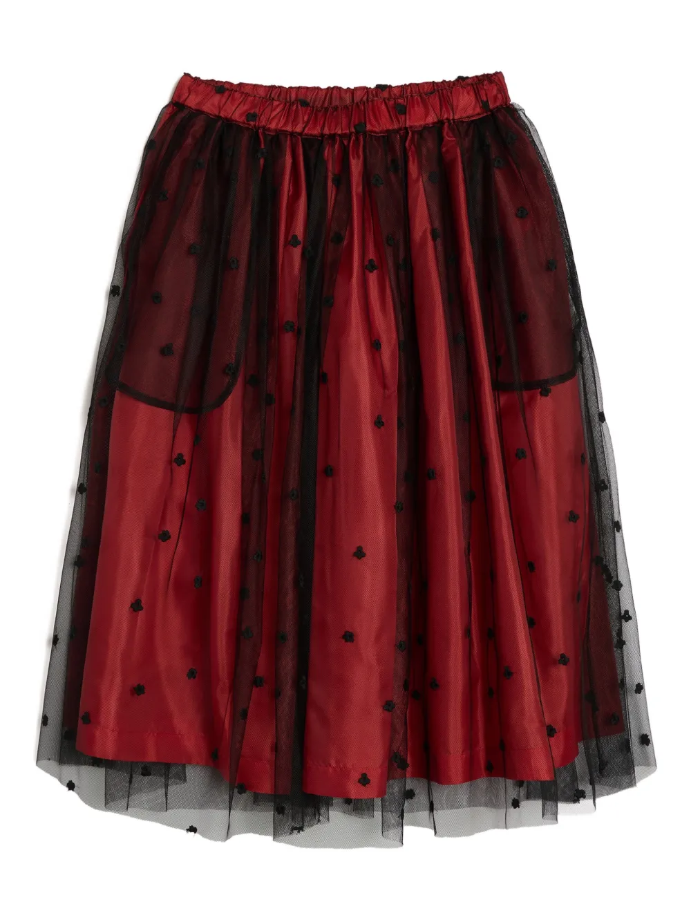 Comme Des Garcons Girl Flower-embellishment Pattern Skirt In Red