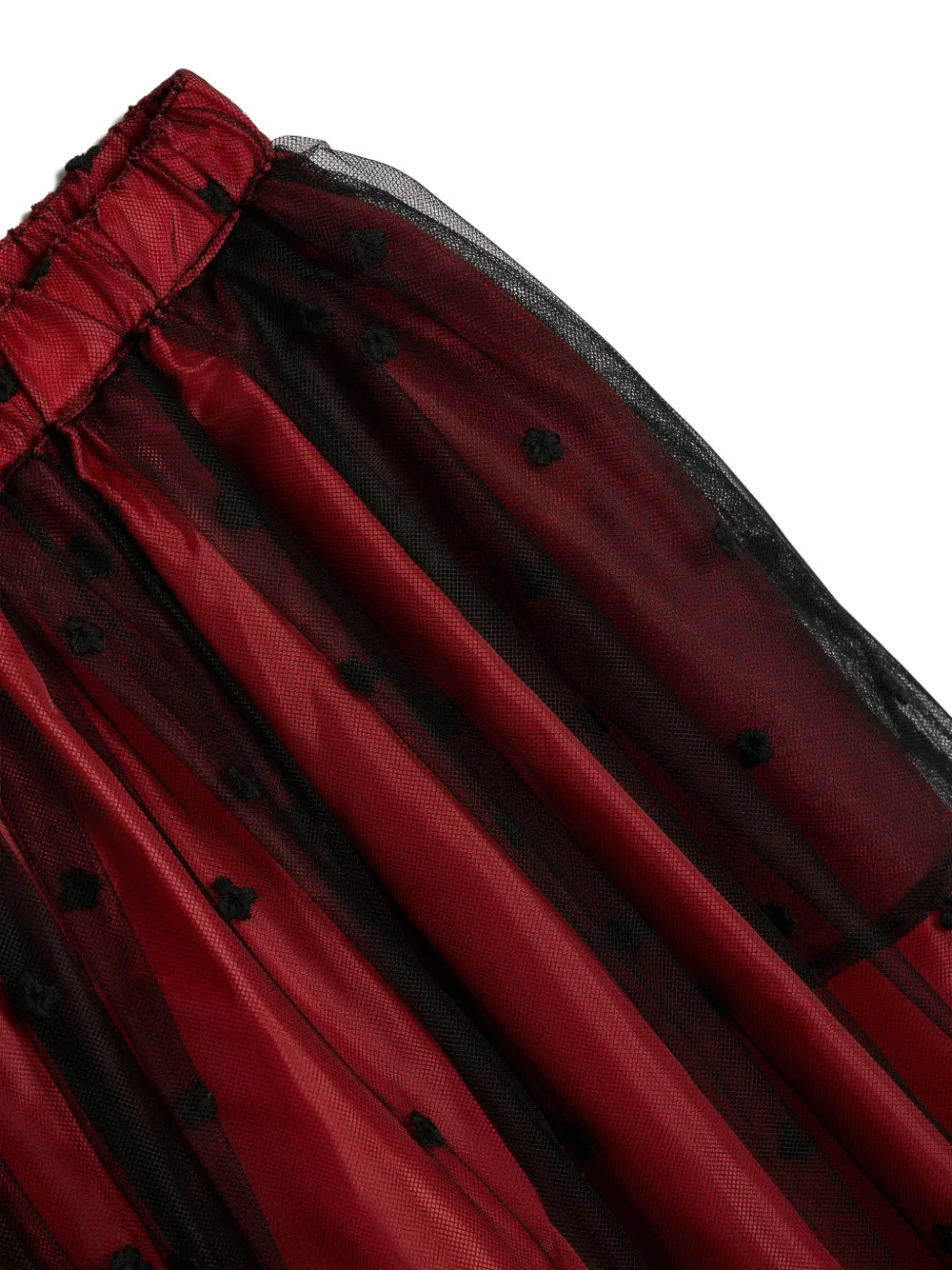 Comme Des Garcons Girl Flower-embellishment Pattern Skirt In Red
