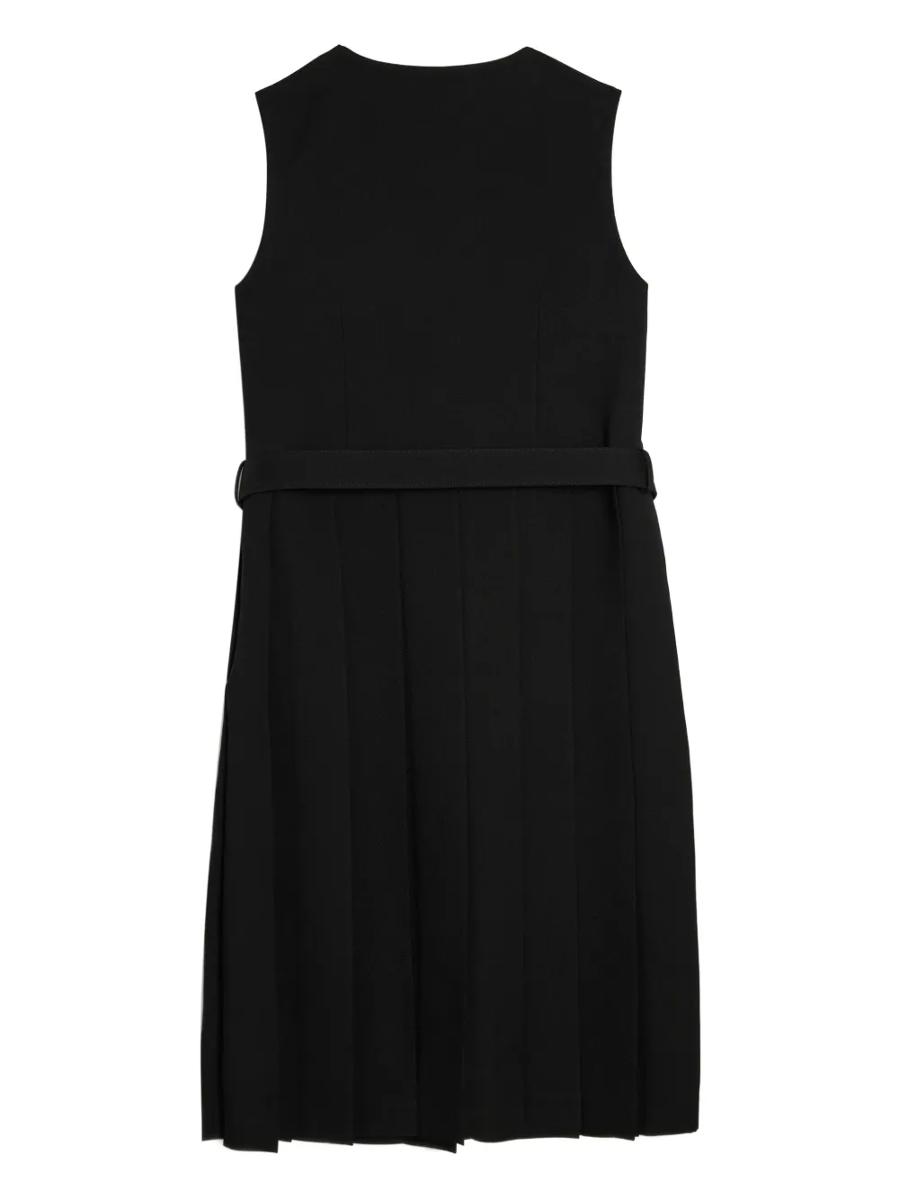 Comme Des Garçons Girl Gabardine midi-jurk met plooien en ceintuur Zwart