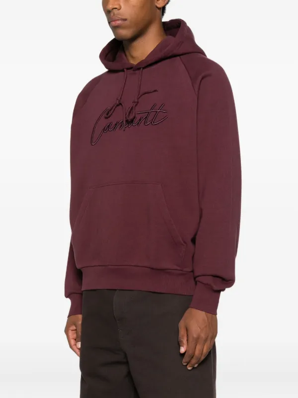 Carhartt WIP Embroidered Script Logo Hoodie | Red | FARFETCH