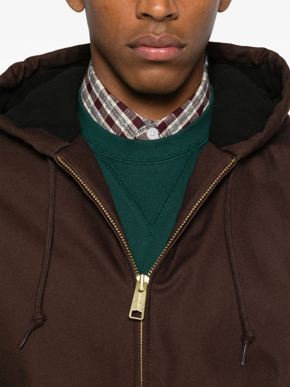 Carhartt Zip-up Hooded Jacket In Brown