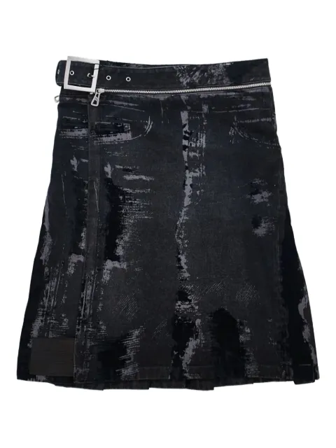 Jean Paul Gaultier flock-detail pleated skirt