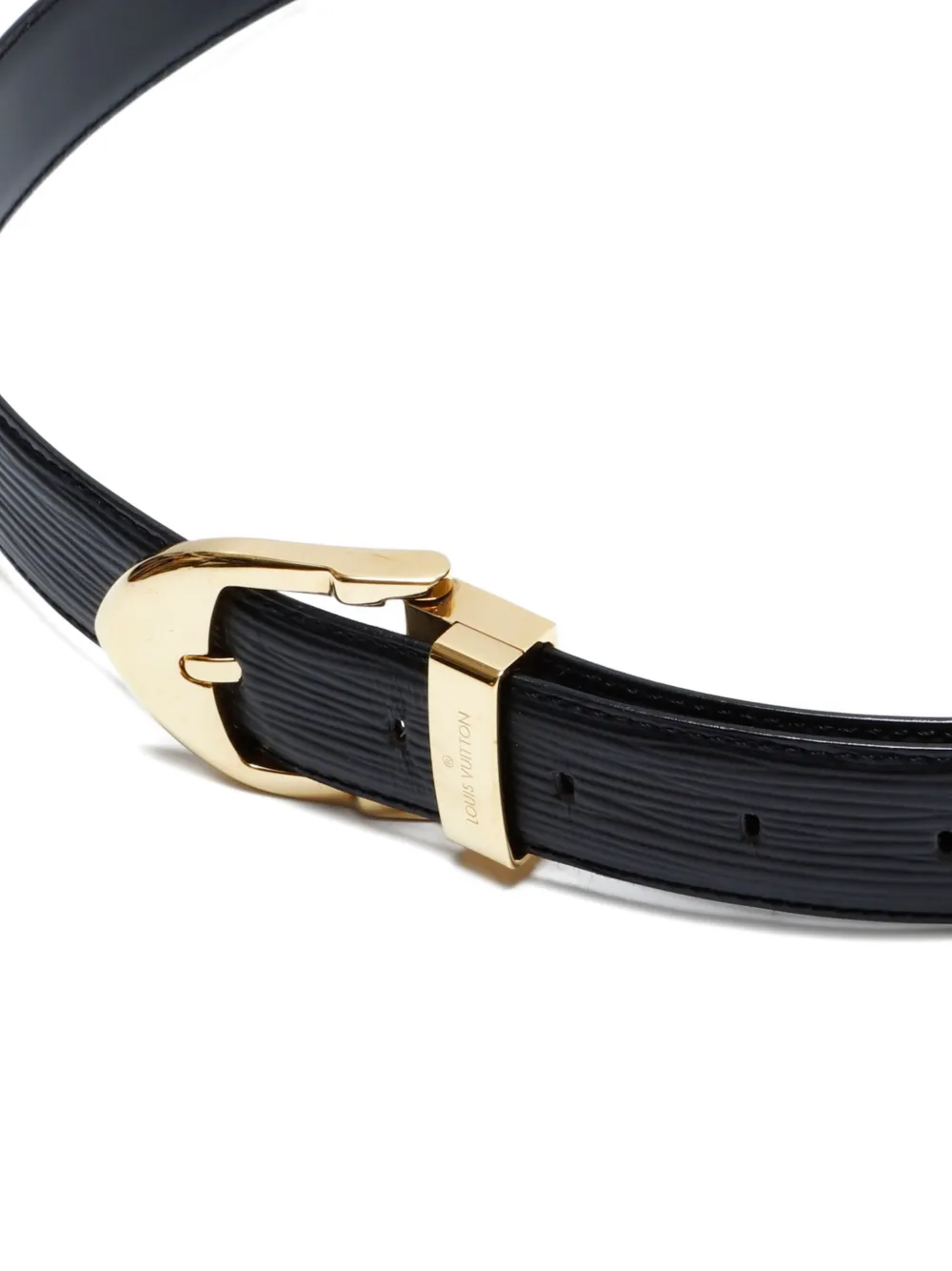 Pre-owned Louis Vuitton 2002 Épi Leather Belt In Black