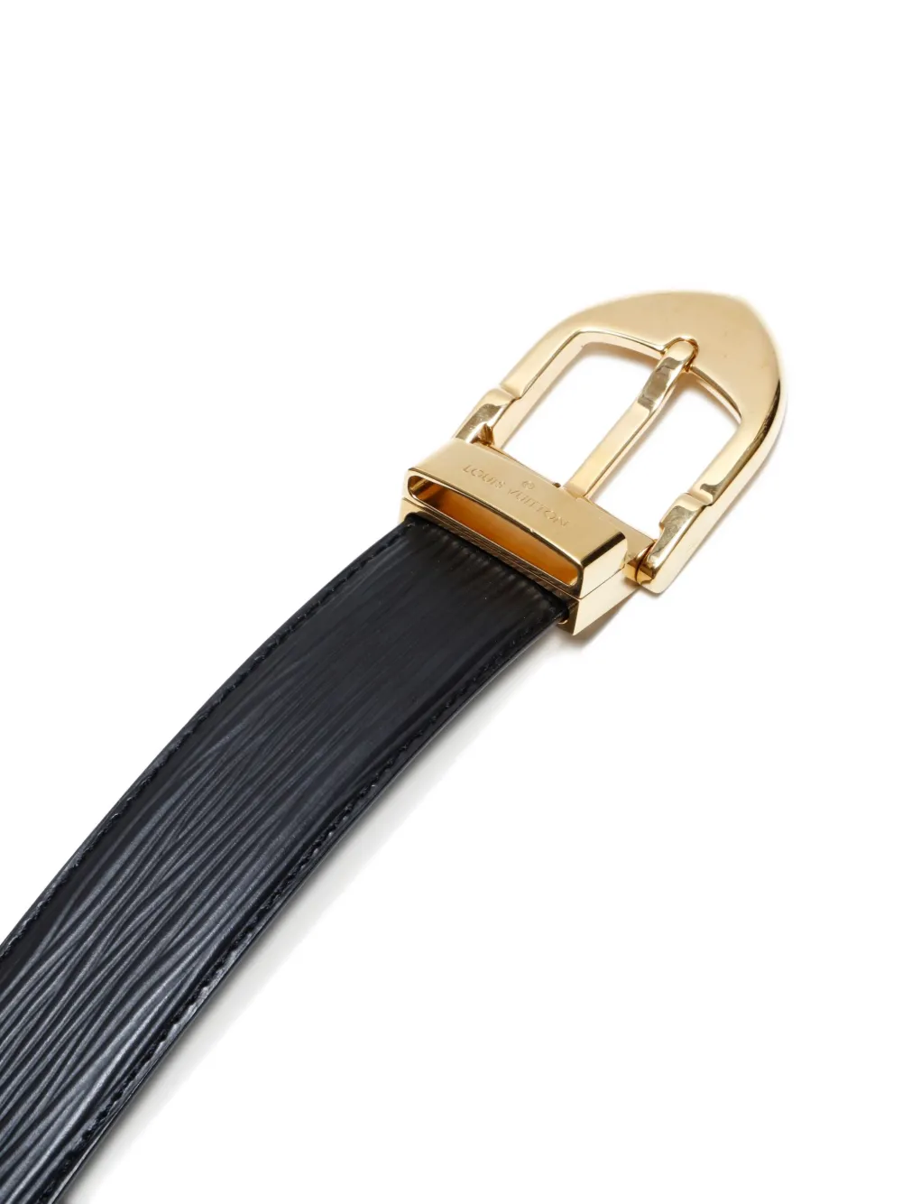 Pre-owned Louis Vuitton 2002 Épi Leather Belt In Black