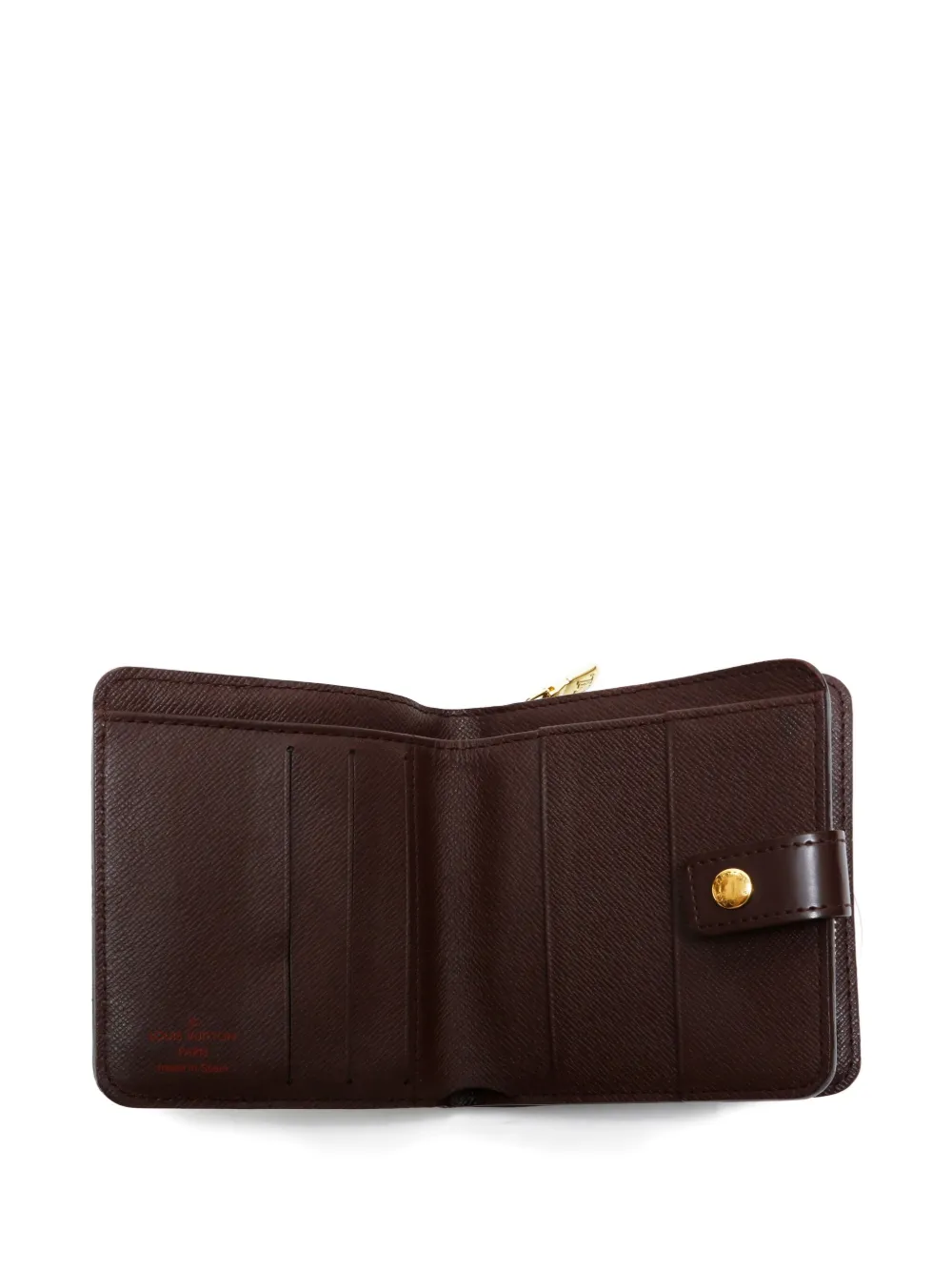 Pre-owned Louis Vuitton 2004 Damier-pattern Wallet In Brown