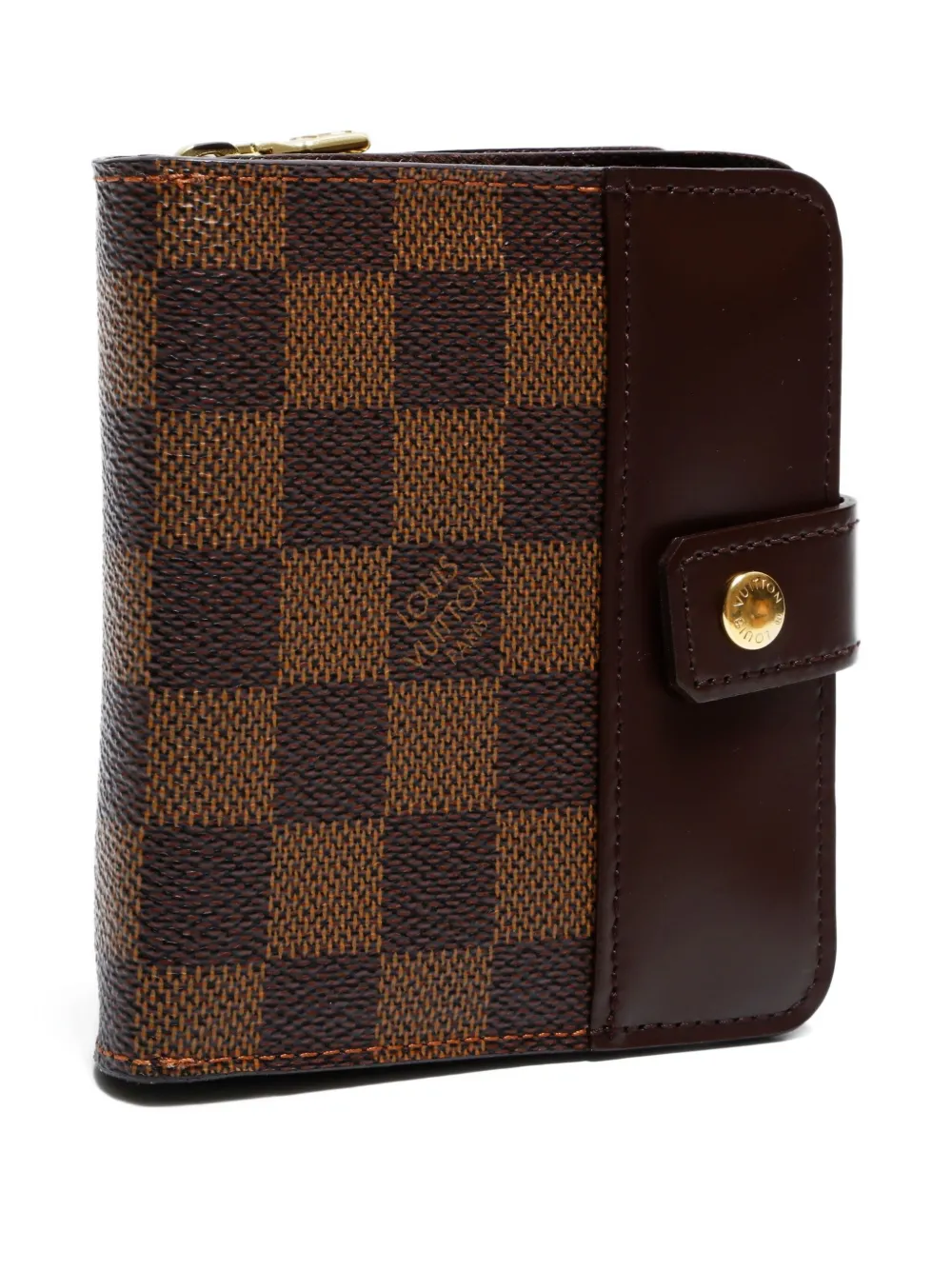 Pre-owned Louis Vuitton 2004 Damier-pattern Wallet In Brown