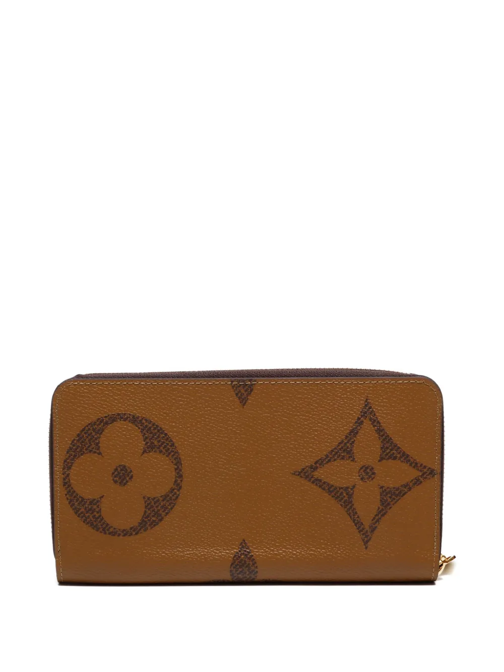 Pre-owned Louis Vuitton 2020s Giant Monogram Reverse Zippy Wallet In Brown