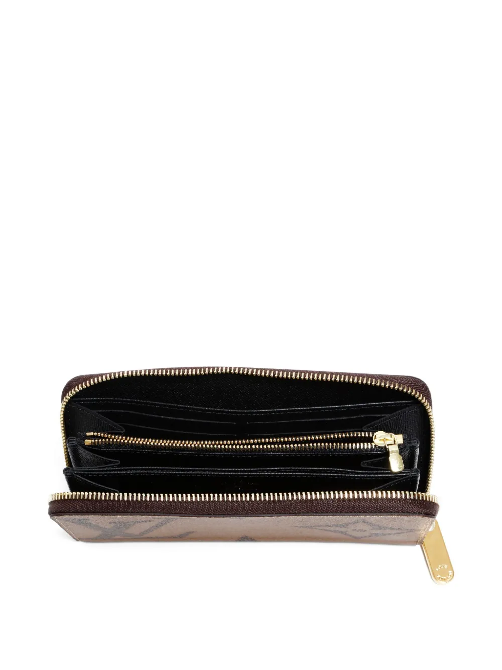 Pre-owned Louis Vuitton 2020s Giant Monogram Reverse Zippy Wallet In Brown