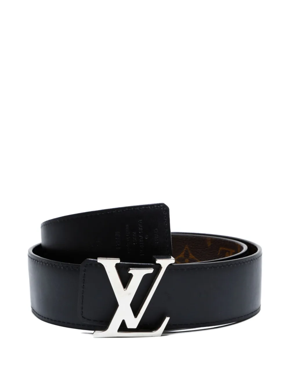 Pre-owned Louis Vuitton 2012s Monogram Lv-buckle Belt In Black