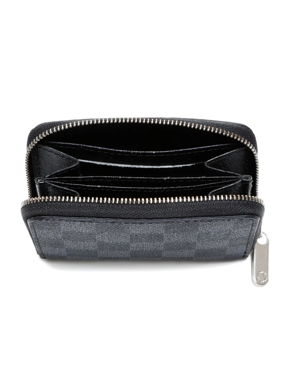 Pre-owned Louis Vuitton 2000s Damier Graphite Zipped Wallet In Black