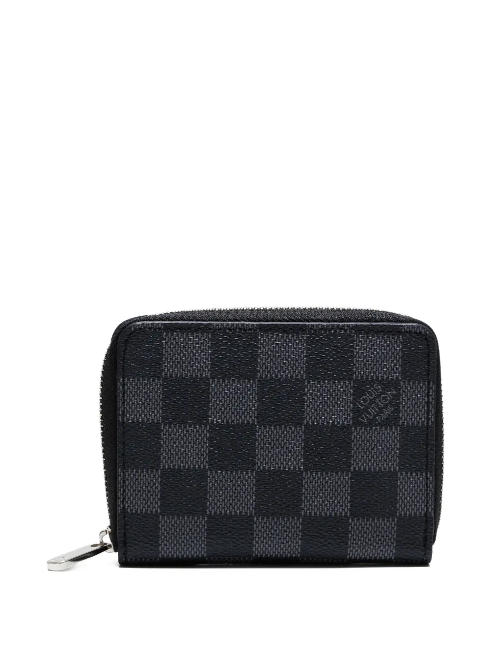 Pre-owned Louis Vuitton 2000s Damier Graphite Zipped Wallet In Black