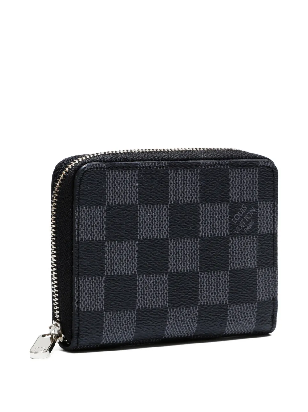 Pre-owned Louis Vuitton 2000s Damier Graphite Zipped Wallet In Black