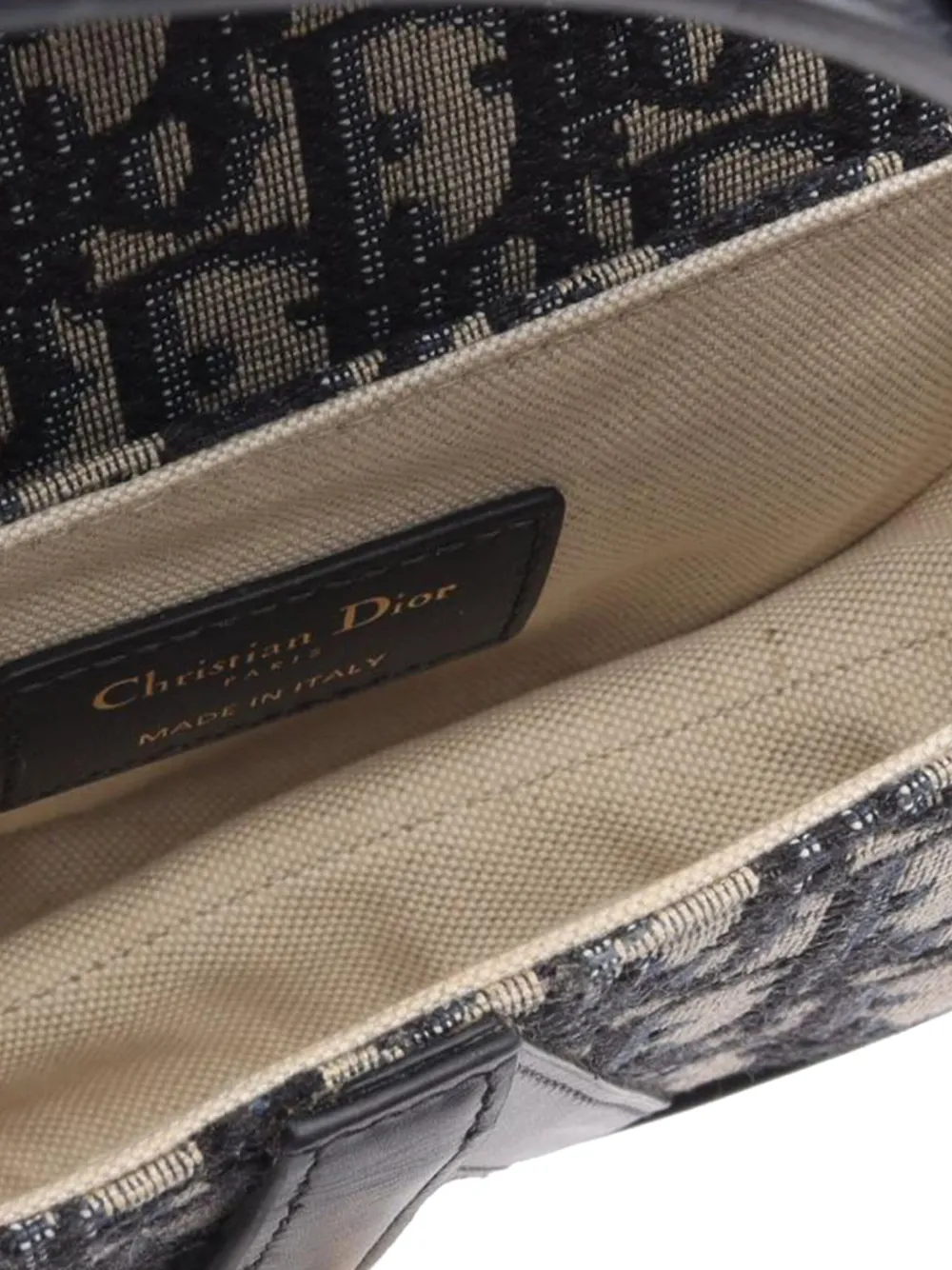 Pre-owned Dior 2000-2025 Mini Oblique Canvas Saddle Bag Satchel In Blue