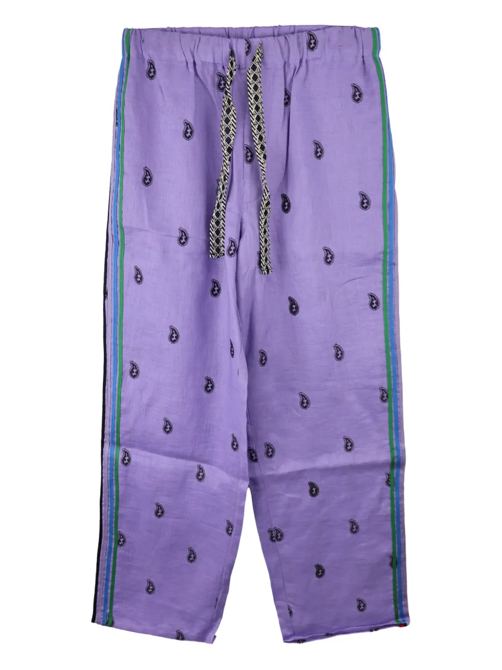THE WORLD IS YOURS Easy paisley-embroidered trousers | Purple | Image 1