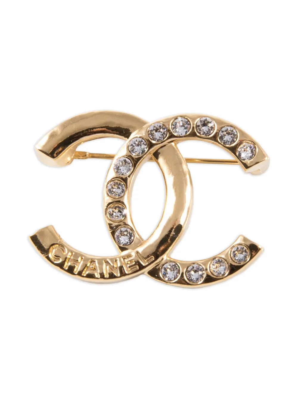 CHANEL Pre-Owned 2000s logo-motif brooch | Gold | Image 1