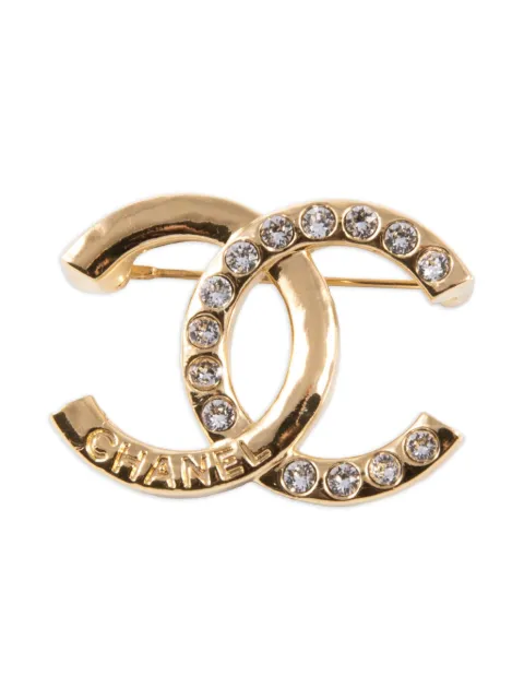 CHANEL Pre-Owned broche con motivo del logo 2000