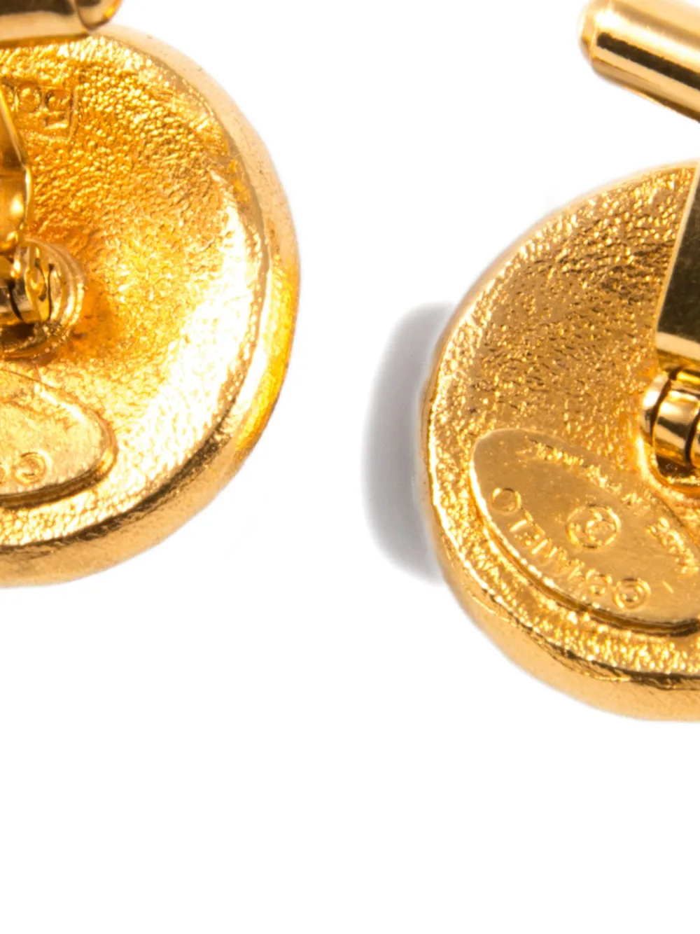 Pre-owned Chanel 1990s Gold-tone Circular Earrings