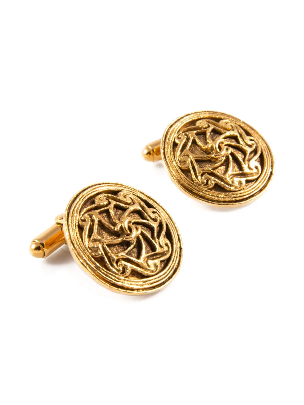 CHANEL Pre-Owned 1990s gold-tone circular earrings | Women | Image 2