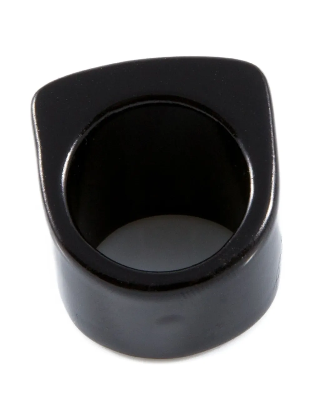 Pre-owned Chanel 2000s Resin Logo-detail Ring In Gold