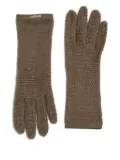 Satisfy waffle-textured fleece gloves - Brown