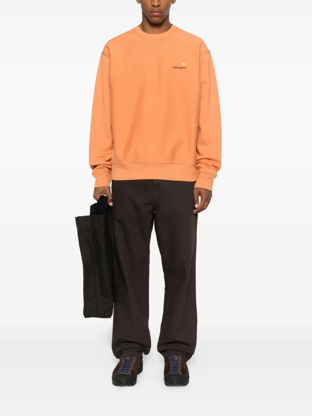Carhartt WIP logo-embroidered crew neck sweatshirt - Oranje