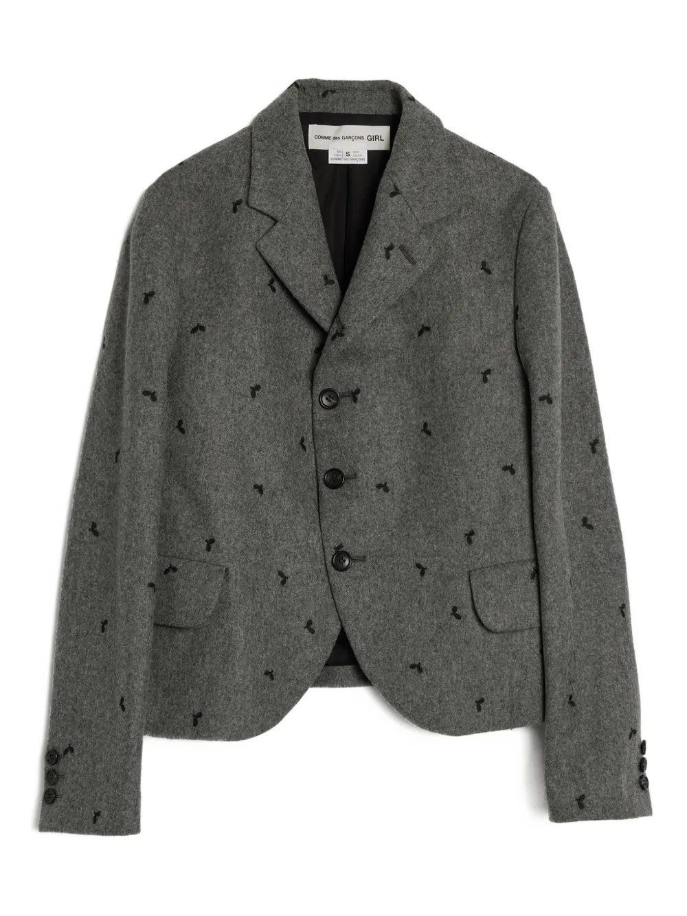 Comme Des Garcons Girl Wool Blazer In Gray