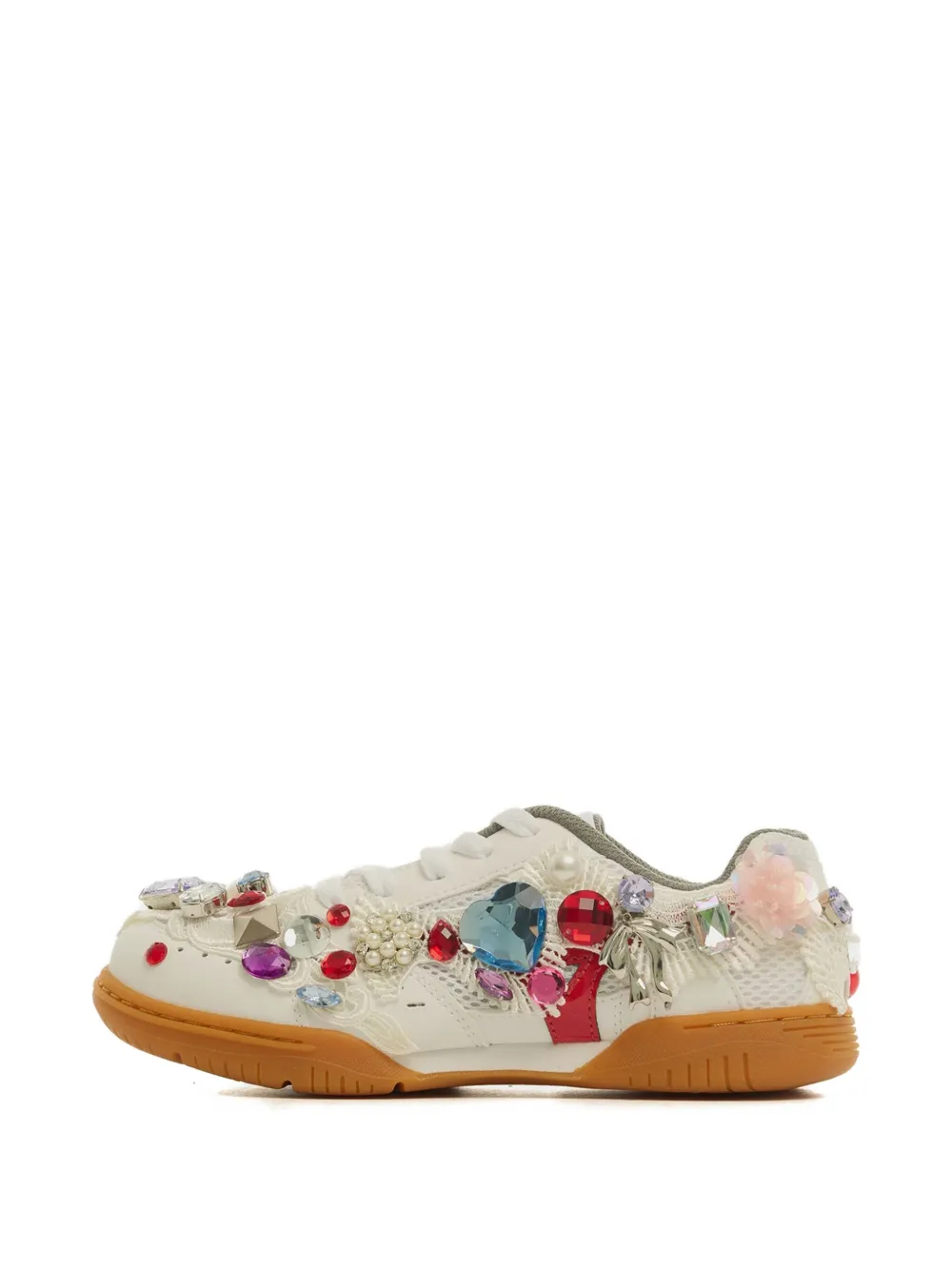 Comme Des Garcons Girl Cdg Girl X Mizuno Embellished School Sneakers In White
