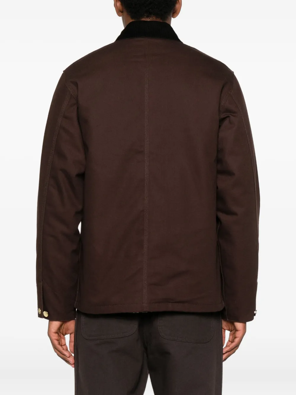 Carhartt Work In Progress Detroit Zip Organic Cotton Canvas Utility Jacket In Brown