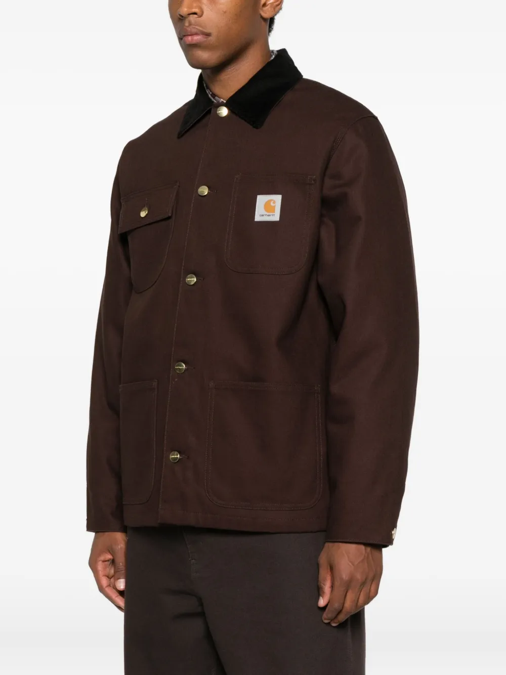 Carhartt Work In Progress Detroit Zip Organic Cotton Canvas Utility Jacket In Brown