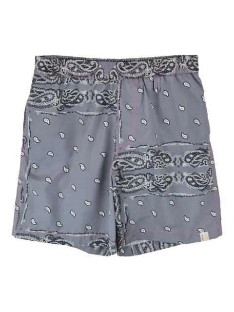THE WORLD IS YOURS paisley-print swim shorts
